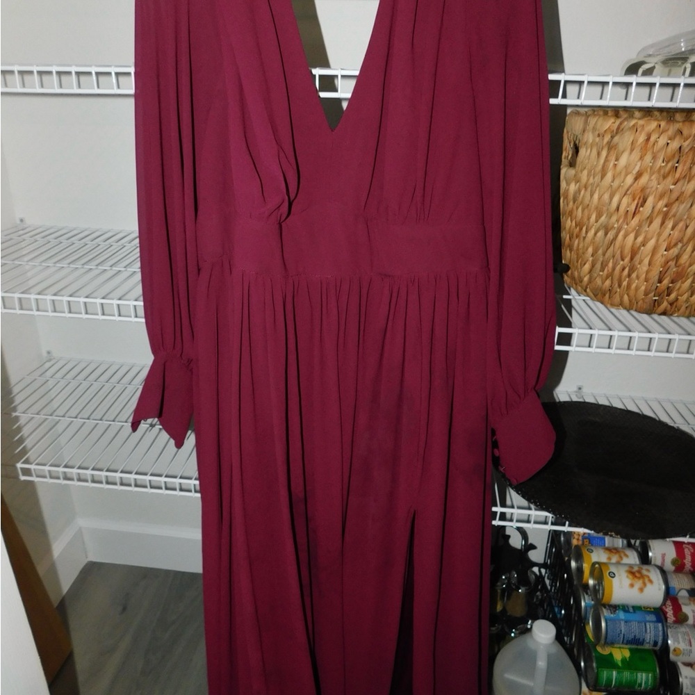 Fashion Nova Burgundy Long Sleeve Dress 2X ***READ DESCRIPTION***